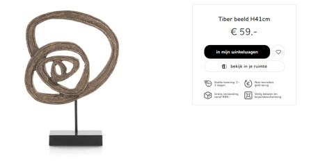 COCOmaison Figurka/Posąg Tiber wys. 41 cm