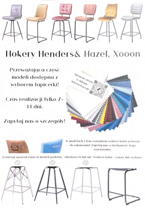 Hoker obtotowy H&H Mischa - wybór tapicerki i kilka wzorów nóg. Hoker obtotowy H&H Mischa - wybór tapicerki i kilka wzorów nóg.