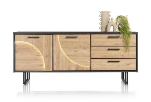 (R) Komoda H&H AVALON/ Avalox 200 cm natural LED VINTAGE OAK