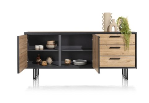 (R) Komoda H&H AVALON/ Avalox 200 cm natural LED VINTAGE OAK