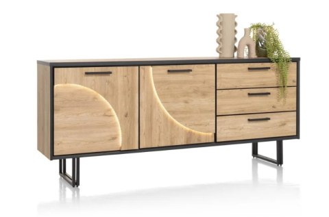 (R) Komoda H&H AVALON/ Avalox 200 cm natural LED VINTAGE OAK