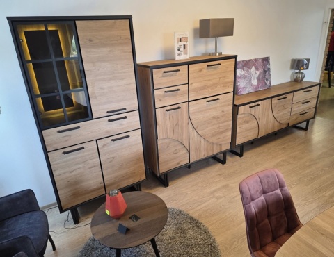 (R) Komoda H&H AVALON/ Avalox 200 cm natural LED VINTAGE OAK