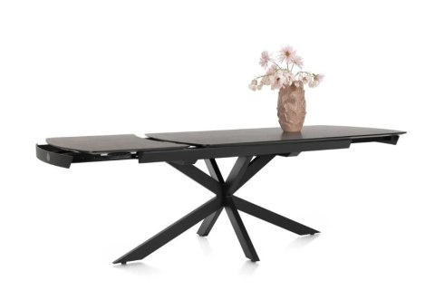 Duży stół rozkładany Pavalon 170-230x100 cm na centralnej nodze, blat Primo Laminato (HPL) antracyt