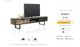 (T, defekt) Szafka RTV 200 cm H&H Avalon/ Avalox driftwood
