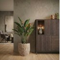 Donica Ceramiczna Jule 40 cm - Fioletowo-Różowa z Reliefem Liści | Coco Maison