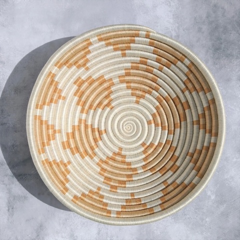 Misa/ Miska/ Taca Dekoracyjna / Kosz Ścienny Sizal Neutral 30 cm – Handmade Rwanda