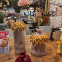 Wazon Dekoracyjny Flower Power 36 cm - Wysoki Różowy z Aplikacją 3D | Coco Maison