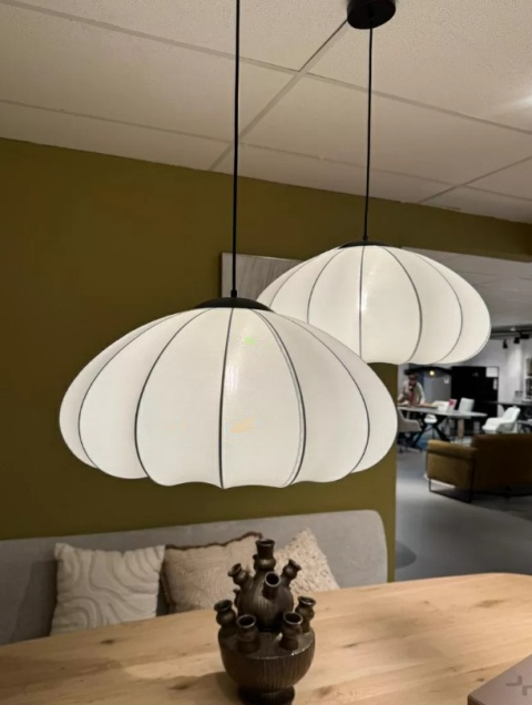 Luksusowa Lampa Wisząca COCO maison Sierra – Biały Abażur Tekstylny, Ø60 cm