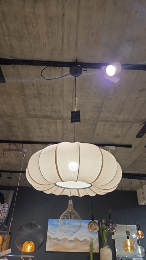 Luksusowa Lampa Wisząca COCO maison Sierra – Biały Abażur Tekstylny, Ø60 cm