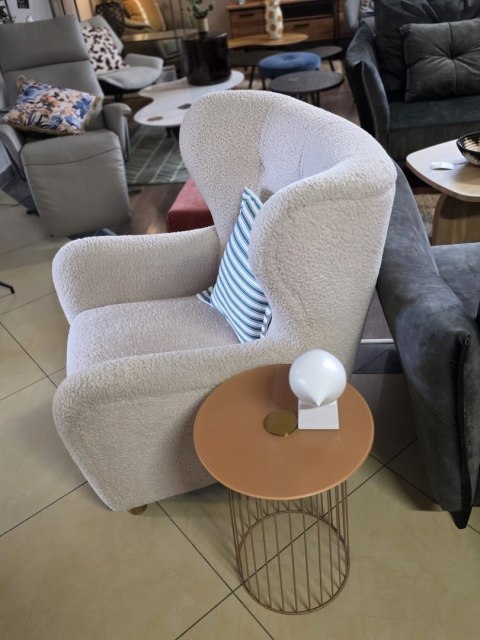 Fotel Uszak SCANDI TEDDY - Cream White / Off-White