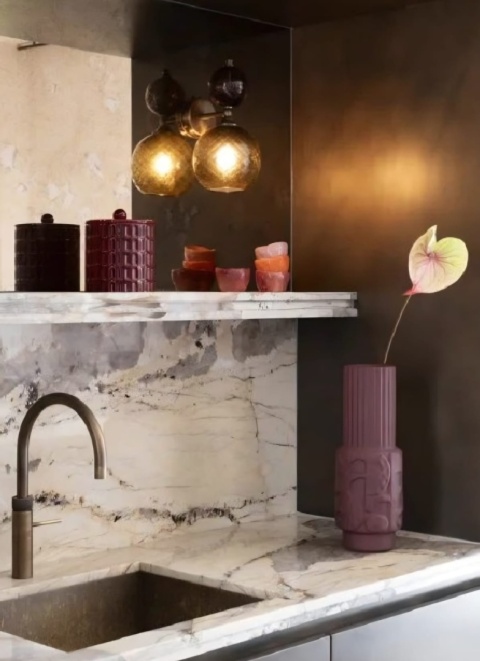 Wazon Ceramiczny ALEX – 40 cm, Burgundowy Mat, COCO maison