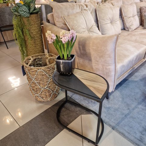 Stolik pomocniczy COCO maison LEAF 57x30 cm - drewniany blat w kształcie liścia