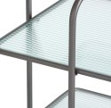Designerski Dwupoziomowy Stolik Pomocniczy LOUIS 50 cm - COCO maison | Czarny Metal, Szklane Blaty, Styl Loft