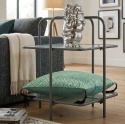 Designerski Dwupoziomowy Stolik Pomocniczy LOUIS 50 cm - COCO maison | Czarny Metal, Szklane Blaty, Styl Loft