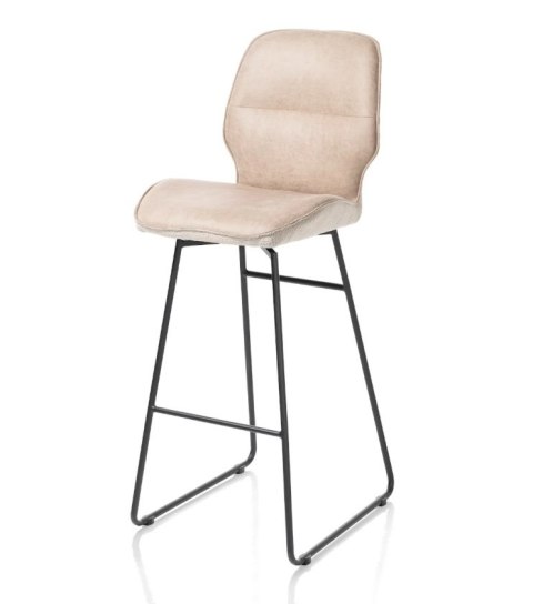 Ekskluzywny Hoker Barowy RAVI 114 cm - Beżowa Mikrofibra Secilia & Tkanina Toba | XOOON | wysoka wyspa