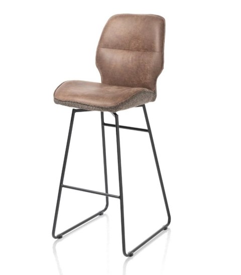 Ekskluzywny Hoker Barowy RAVI 114 cm - Beżowa Mikrofibra Secilia & Tkanina Toba | XOOON | wysoka wyspa