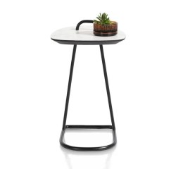 Ekskluzywny Stolik pod Laptopa MASURA - XOOON | Blat HPL (Primo Laminato), Czarny Metalowy Stelaż, kolor blaru BIAŁY MARMUR