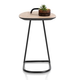 Ekskluzywny Stolik pod Laptopa MASURA - XOOON | Blat HPL (Primo Laminato), Czarny Metalowy Stelaż, kolor blaru NATURAL