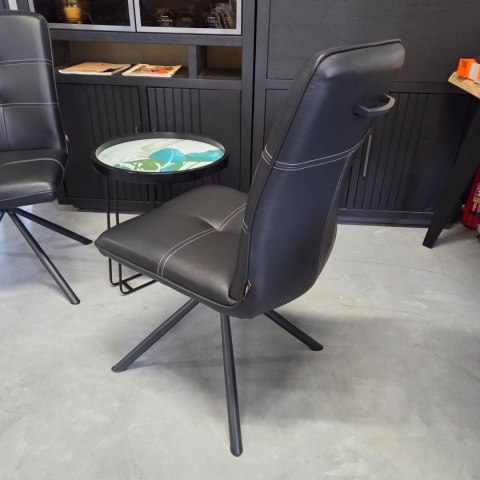 [K, od ręki] Ekskluzywne Krzesło Jadalniane MILVA - Naturalna Skóra Catania, Nowoczesny Design, Wysokie Ergonomiczne Oparcie