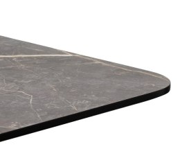 [K, od ręki] Kwadratowy Stolik Bistro BREST 75 x 75 cm - COCO maison | Blat HPL Jasno-szary (Kamień Look), Czarna Noga