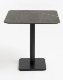[K, od ręki] Kwadratowy Stolik Bistro BREST 75 x 75 cm - COCO maison | Blat HPL Onyx (Ciemny Marmur), Czarna Noga