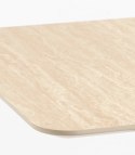 [K, od ręki] Prostokątny Stół Barowy BREST 120 x 75 cm - COCO maison | Blat HPL Trawertyn Look, Podwójna Złota Noga