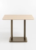 [K, od ręki] Prostokątny Stół Barowy BREST 120 x 75 cm - COCO maison | Blat HPL Trawertyn Look, Podwójna Złota Noga