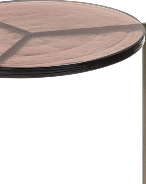 Stolik Pomocniczy RICK 41 cm - COCO maison | Konfiguracja: Blat Szklany (Brąz / Niebieski) | Podstawa Metalowa (Czarny / Złoty)
