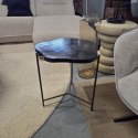 Stolik Pomocniczy RICK 41 cm - COCO maison | Konfiguracja: Blat Szklany (Brąz / Niebieski) | Podstawa Metalowa (Czarny / Złoty)