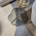 Stolik Pomocniczy RICK 41 cm - COCO maison | Konfiguracja: Blat Szklany (Brąz / Niebieski) | Podstawa Metalowa (Czarny / Złoty)