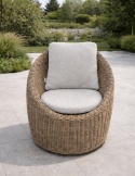 [na zamówienie] Ekskluzywny Zestaw Obrotowych Foteli Ogrodowych BRAM (2 szt.) – COCOmaison | Efekt Ratanu, Poduchy Premium