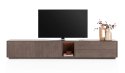 [od ręki] Szafka RTV Lowboard TRENTON 270 cm - XOOON | Fornir Dębowy Clay, Podświetlenie LED, System Push-to-Open