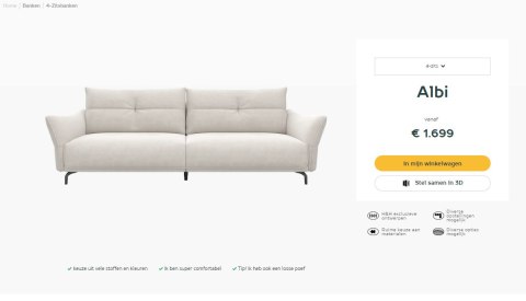 Sofa czteroosobowa Hender& Hazel Albi wybór tapicerki