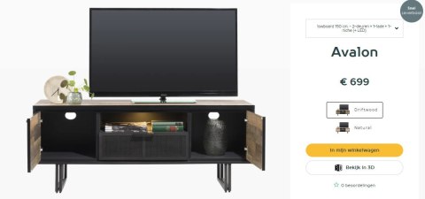 (K) Szafka RTV 150 cm H&H Avalon/ Avalox driftwood